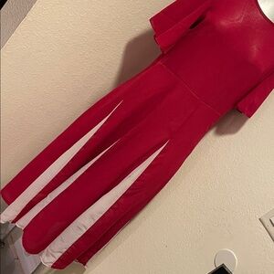 Elegant Red and White Women's Dress